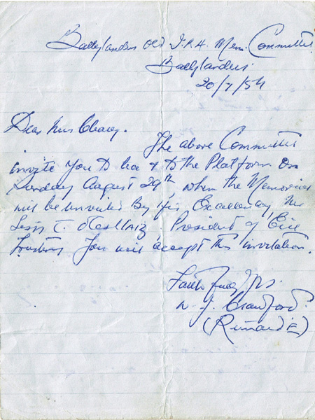 1918-23: Hannah Condon Cleary, Anglesboro, Cumann na mBan statement of active service. at Whyte's Auctions