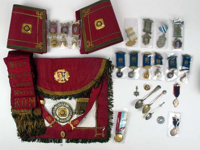 Fremasonry collection of jewels, certificates etc. at Whyte's Auctions