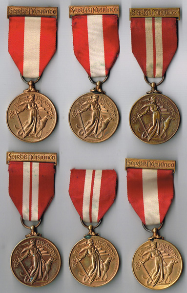 1939-1946 Emergency National Service medals collection, six different issues. at Whyte's Auctions