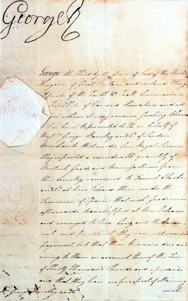 George III signed document at Whyte's Auctions