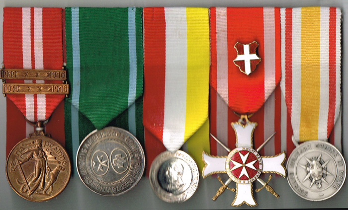 1939-1946 Emergency National Service and Order of Malta group of five. at Whyte's Auctions