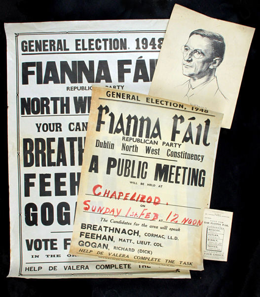 1948 Fianna Fail Dublin, General Election ephemera at Whyte's Auctions