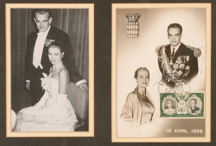 Prince Rainier and Princess Grace of Monaco, signed first day cover with stamps commemorating their wedding. at Whyte's Auctions