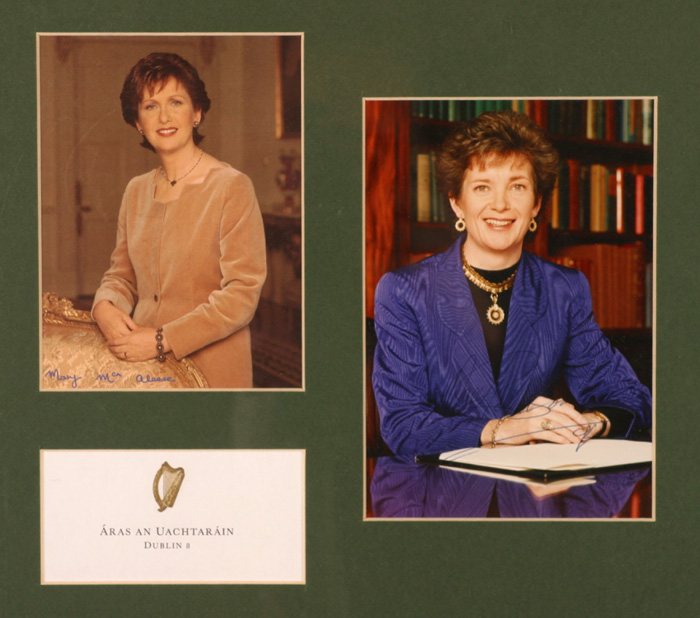 Mary Robinson and Mary MacAleese signed photographs at Whyte's Auctions