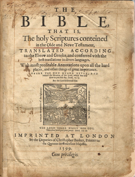 1599 The Bible, That Is, the Holy Scriptures Conteined in the Olde and Newe Testament and 1735 Novum Testamentum. at Whyte's Auctions