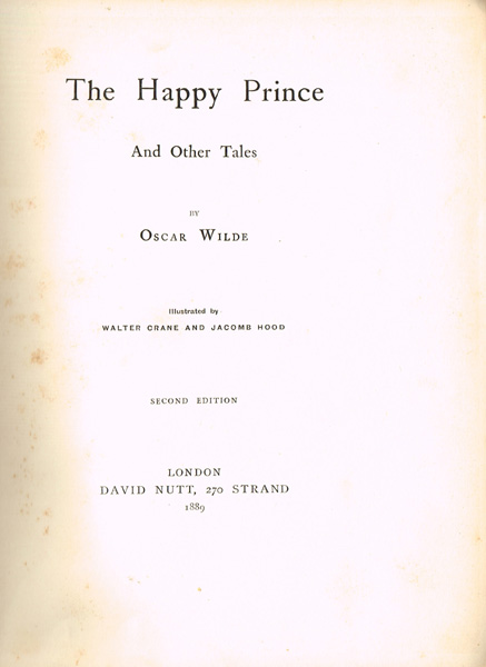 Wilde, Oscar. The Happy Prince and Other Tales at Whyte's Auctions