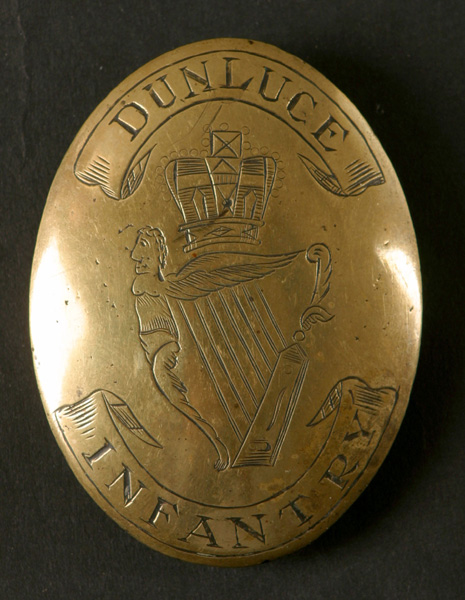 Circa 1790. Dunluce Infantry cross belt plate. at Whyte's Auctions