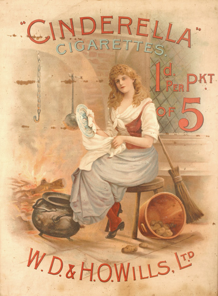 Cinderella Cigarettes advertising poster at Whyte's Auctions