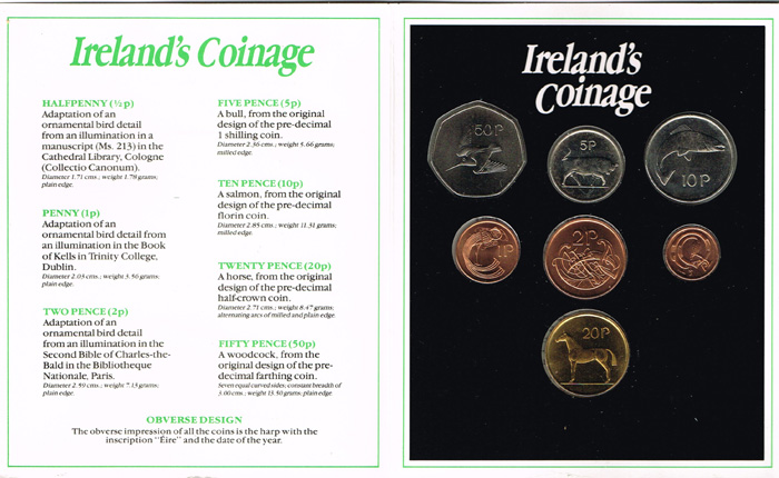 1986 Central Bank presentation pack with fifty pence to halfpenny mint. at Whyte's Auctions