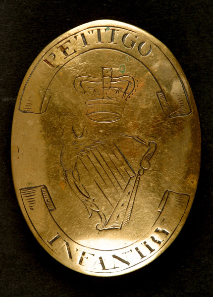 Circa 1790. Pettigo Infantry cross belt plate. at Whyte's Auctions