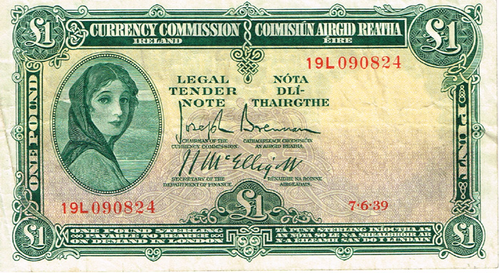 Currency Commission and Central Bank 'Lady Lavery' collection, Twenty Pounds to Ten Shillings. at Whyte's Auctions