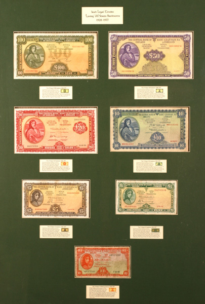 Central Bank Lady Lavery One Hundred Pounds to Ten Shillings to collection. at Whyte's Auctions