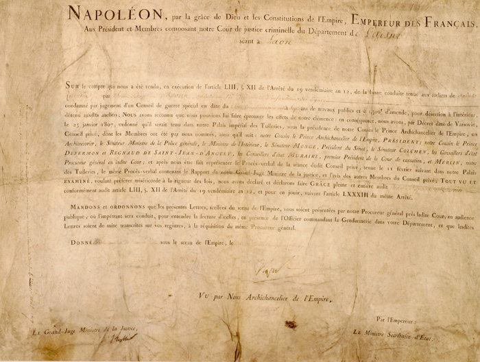 1807 Document signed by Napoleon Bonaparte at Whyte's Auctions