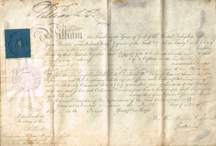 1831 William IV Signed Commission at Whyte's Auctions