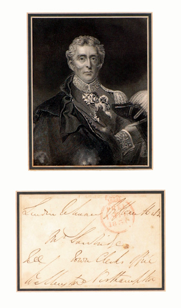 1836 Sir Arthur Wellesley, the Duke of Wellington, signed 'Freepost' envelope. at Whyte's Auctions