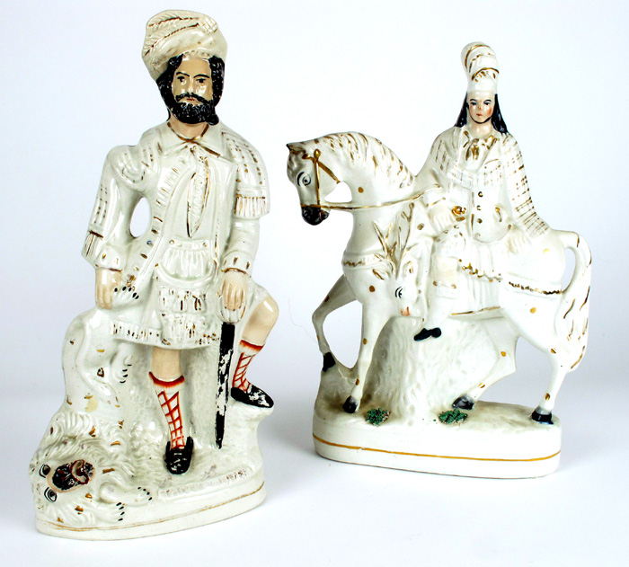 A 19th century Staffordshire figure of Scottish big-game hunter, Roualeyn George Gordon-Cumming, The Lion Slayer"." at Whyte's Auctions