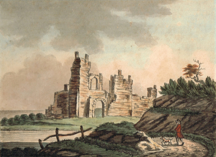 MAN AND DOG BEFORE CASTLE RUINS by John Nixon (ca. 1760-1818) at Whyte's Auctions