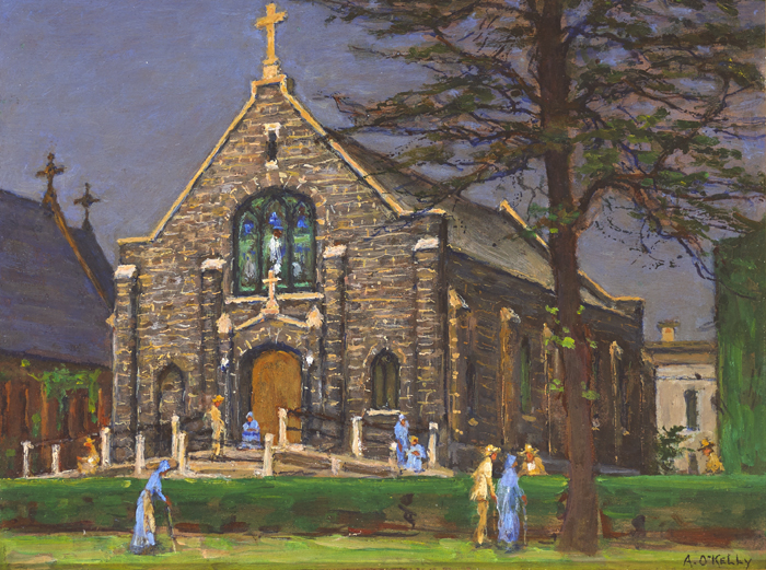 THE GOOD SAMARITAN LUTHERAN CHURCH, ROOSEVELT ISLAND, NEW YORK by Aloysius C. O�Kelly (1853-1936) at Whyte's Auctions