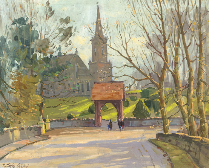 DRUMBEG PARISH CHURCH, COUNTY DOWN, 1954 by Robert Taylor Carson HRUA (1919-2008) HRUA (1919-2008) at Whyte's Auctions