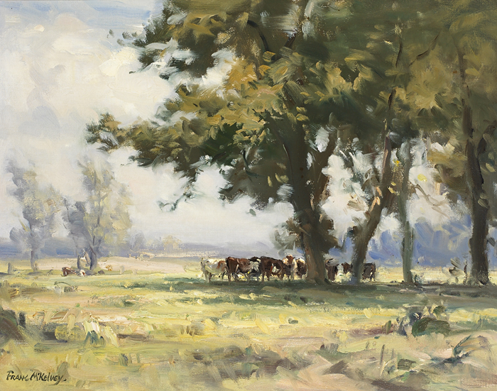 CATTLE GRAZING by Frank McKelvey RHA RUA (1895-1974) at Whyte's Auctions