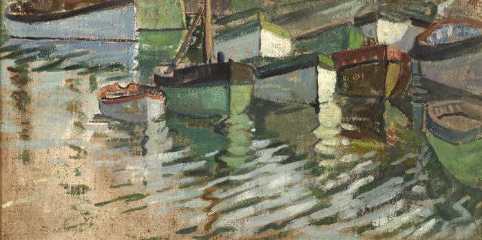 MOORED BOATS by Mary Swanzy HRHA (1882-1978) at Whyte's Auctions