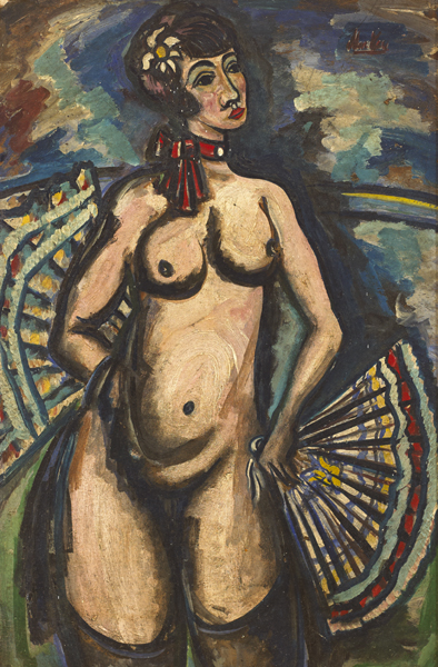 NUDE WITH TWO FANS, c.1945 by Markey Robinson (1918-1999) at Whyte's Auctions