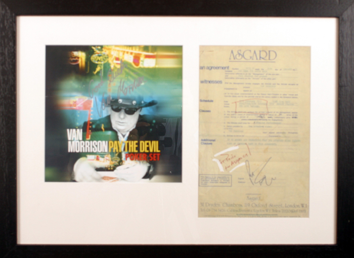 Van Morrison. Signature and live performance contract. at Whyte's Auctions