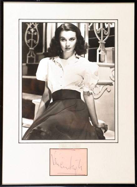 Vivian Leigh. Autograph signature at Whyte's Auctions
