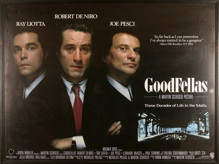 Goodfellas, British Quad poster, framed. at Whyte's Auctions