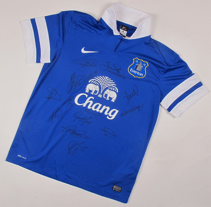 Football, Everton, 2013/14, signed home jersey. at Whyte's Auctions