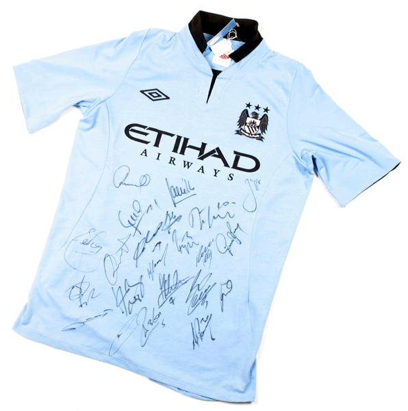 Football, Man City, 2012/13, signed home jersey. at Whyte's Auctions