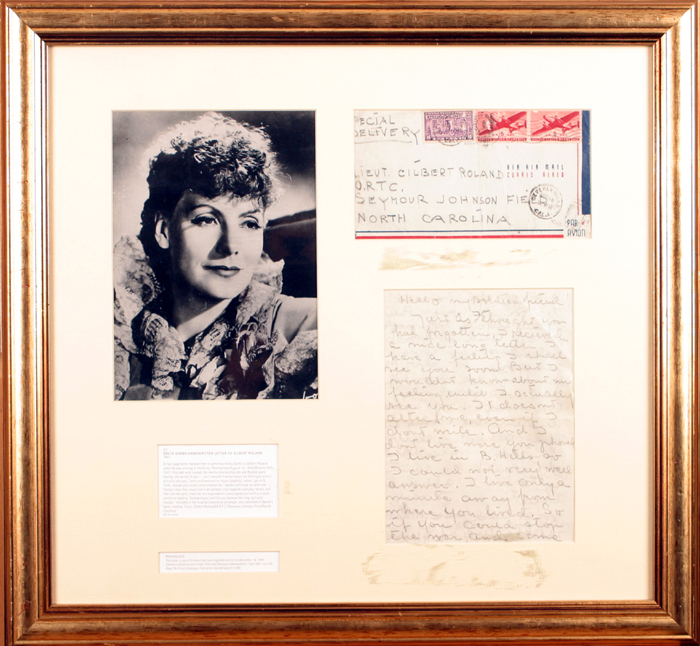 Greta Garbo, autograph letter. at Whyte's Auctions