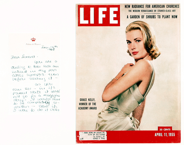 Grace Kelly. Handwritten letter at Whyte's Auctions