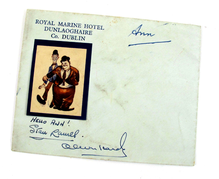 Laurel and Hardy in Ireland, autograph signatures. at Whyte's Auctions