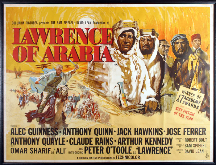 Lawrence of Arabia, British Quad poster, framed. at Whyte's Auctions