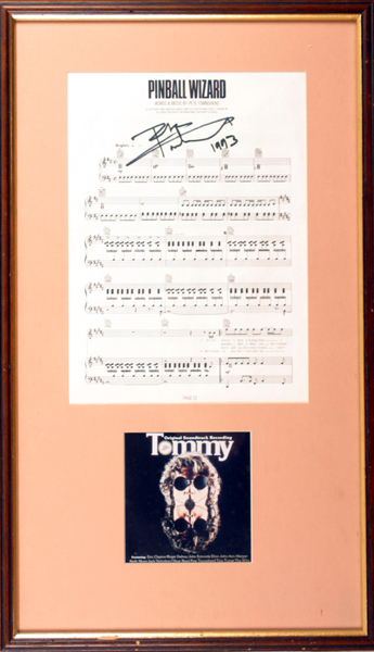 The Who, Pinball Wizard" sheet music signed by Pete Townshend" at Whyte's Auctions