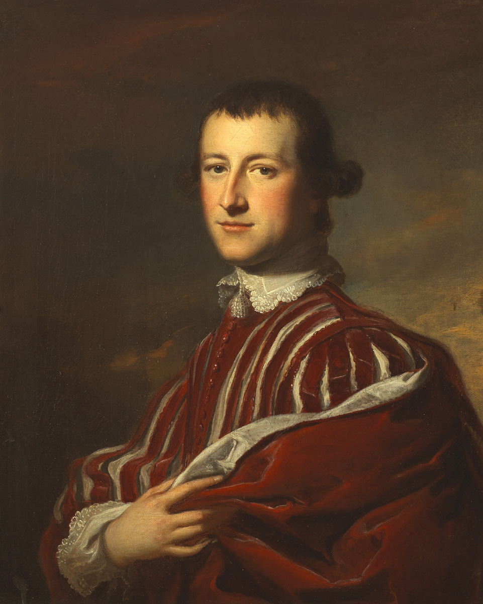 GENTLEMAN, HALF LENGTH, WEARING RED SLASHED VAN DYCK COSTUME by Tilly Kettle (1735-1786) at Whyte's Auctions