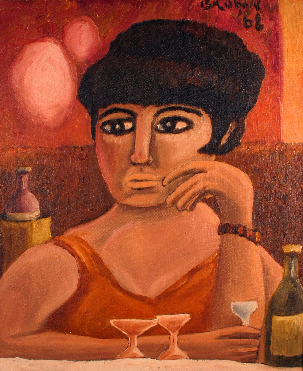 GIRL AT A BAR, 1968 by Christy Brown sold for �950 at Whyte's Auctions