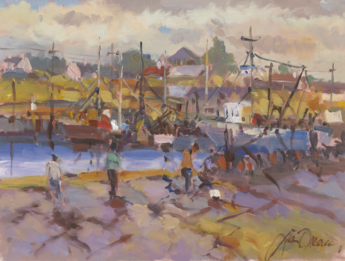 ON THE QUAY, CLEGGAN, COUNTY GALWAY by Liam Treacy (1934-2004) at Whyte's Auctions