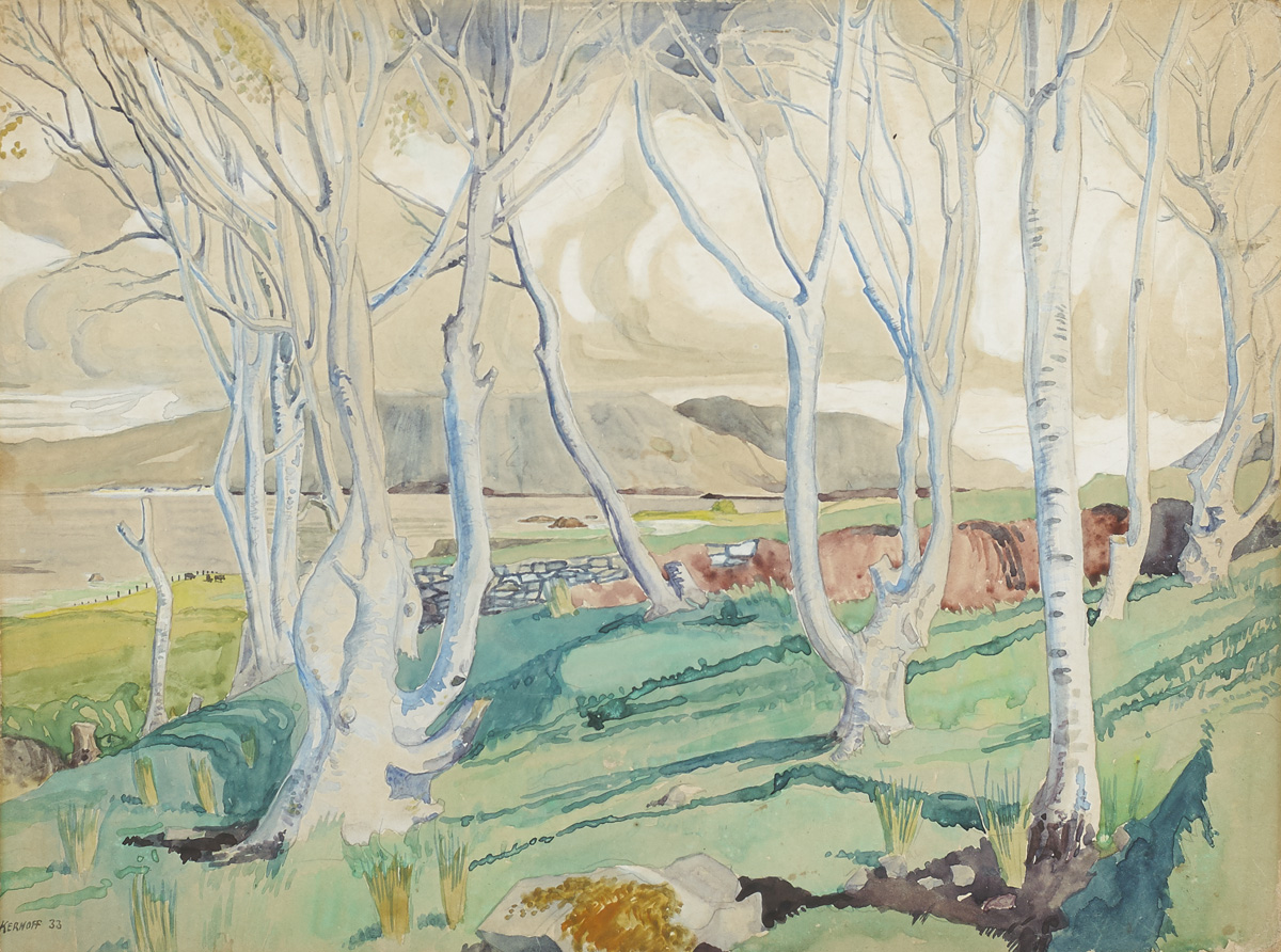 BEECH TREES, RENVYLE, CONNEMARA, 1933 by Harry Kernoff sold for 2,400 at Whyte's Auctions