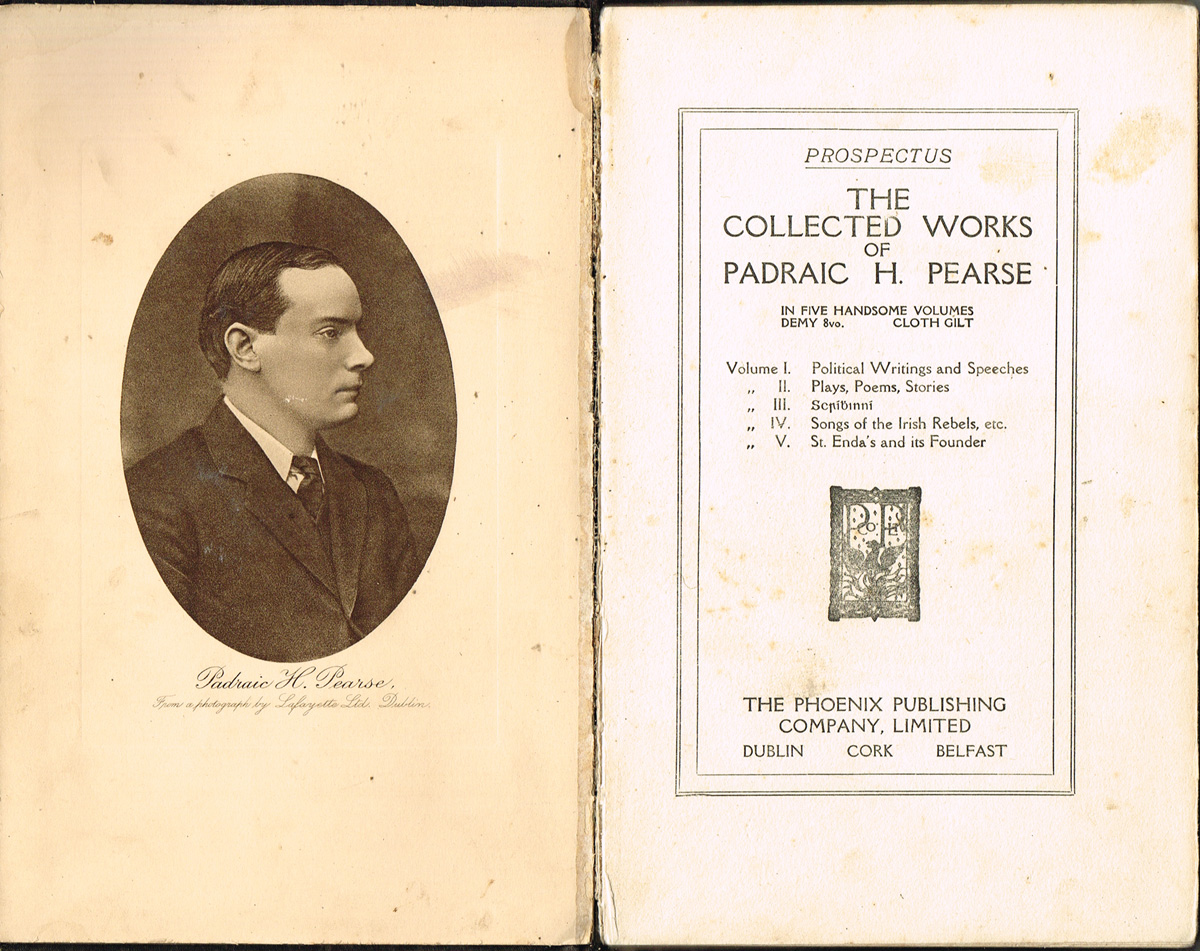 Prospectus for the Collected Works of Padraic H. Pearse at Whyte's Auctions