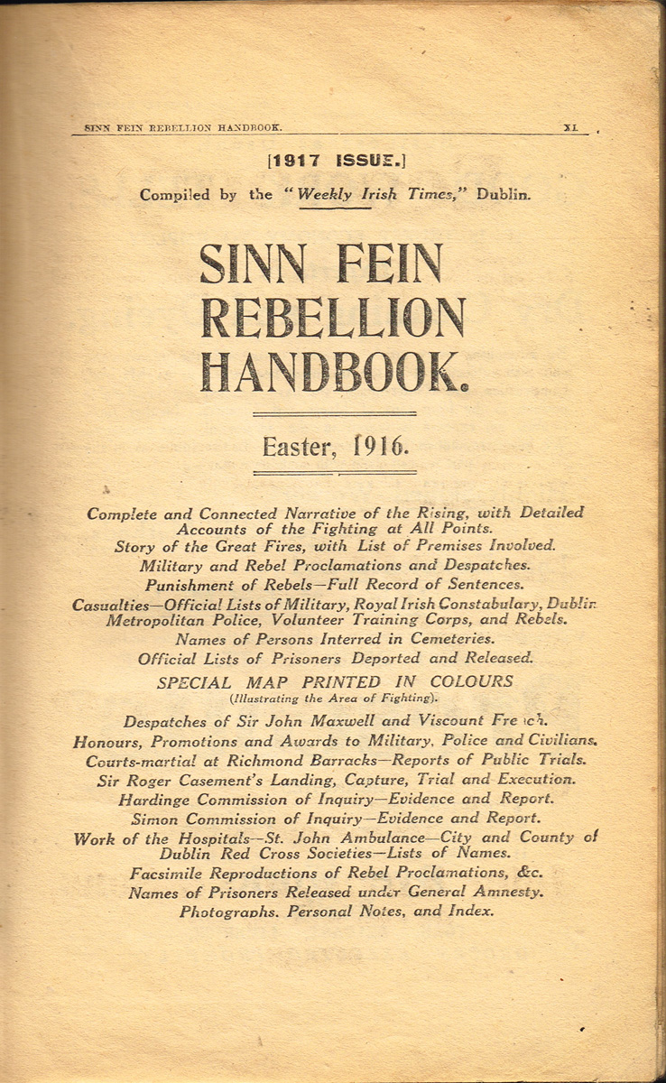 1916 Sinn Fein Rebellion Handbook - an Irish Volunteer's copy. at Whyte's Auctions