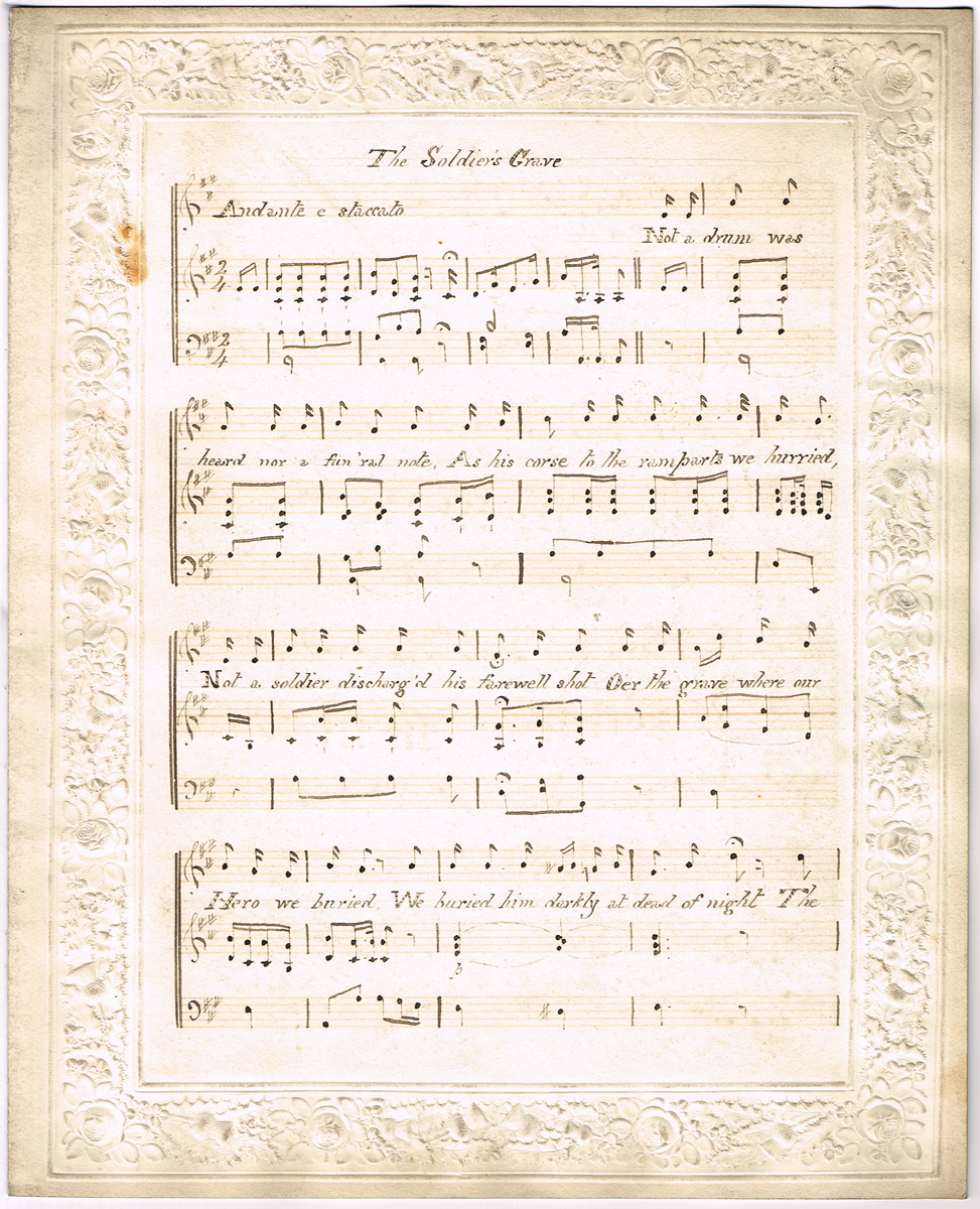 The Soldier's Grave", manuscript sheet music." at Whyte's Auctions