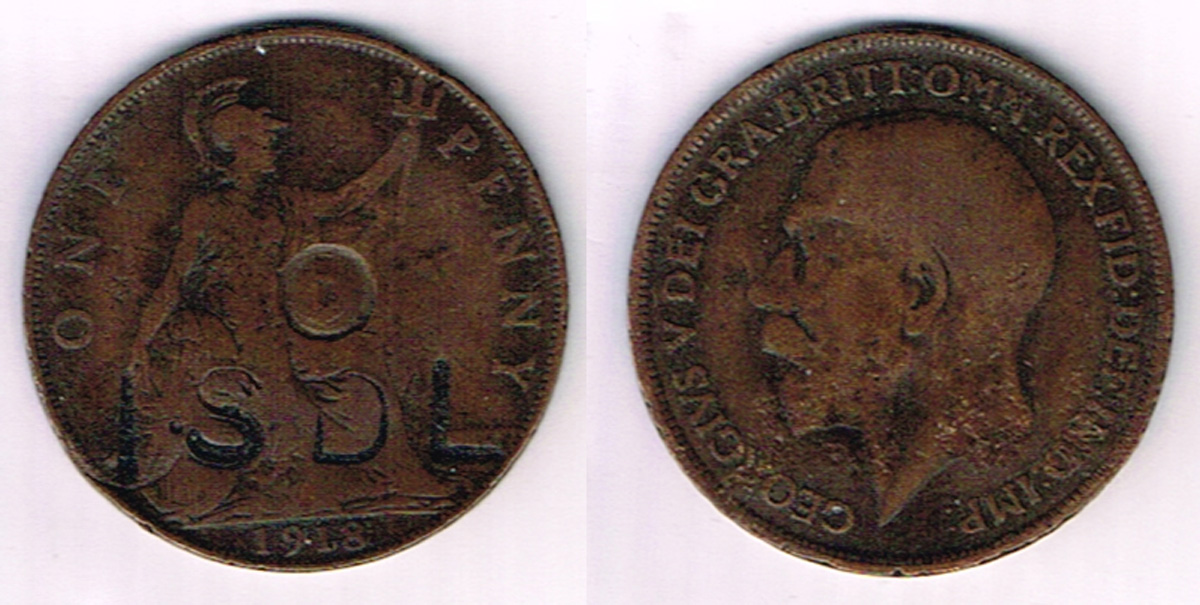An Irish Self Determination League counter marked penny. at Whyte's Auctions