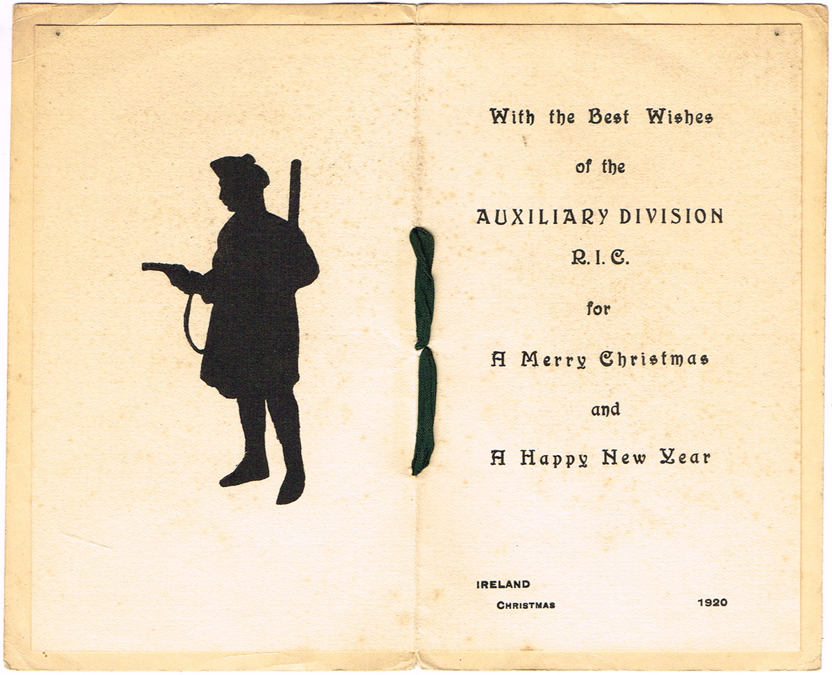 1920. Auxiliary Division, R.I.C., Christmas Card and a collection of other items 1916-1966. at Whyte's Auctions