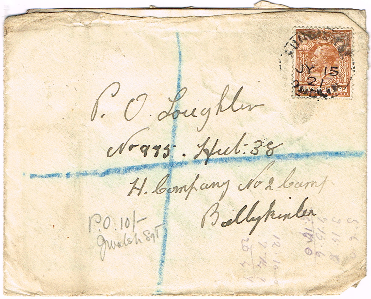 1921 (January to September) collection of envelopes to and from an Irish Volunteer prisoner at Arbour Hill and Ballykinlar. at Whyte's Auctions