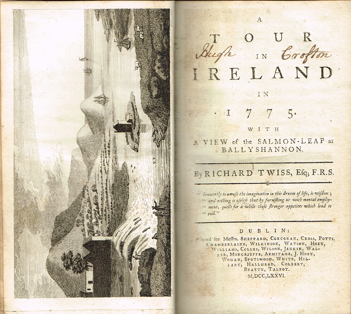 Twiss, Richard. A Tour in Ireland in 1775 with a View of the Salmon Leap at Ballyshannon. at Whyte's Auctions