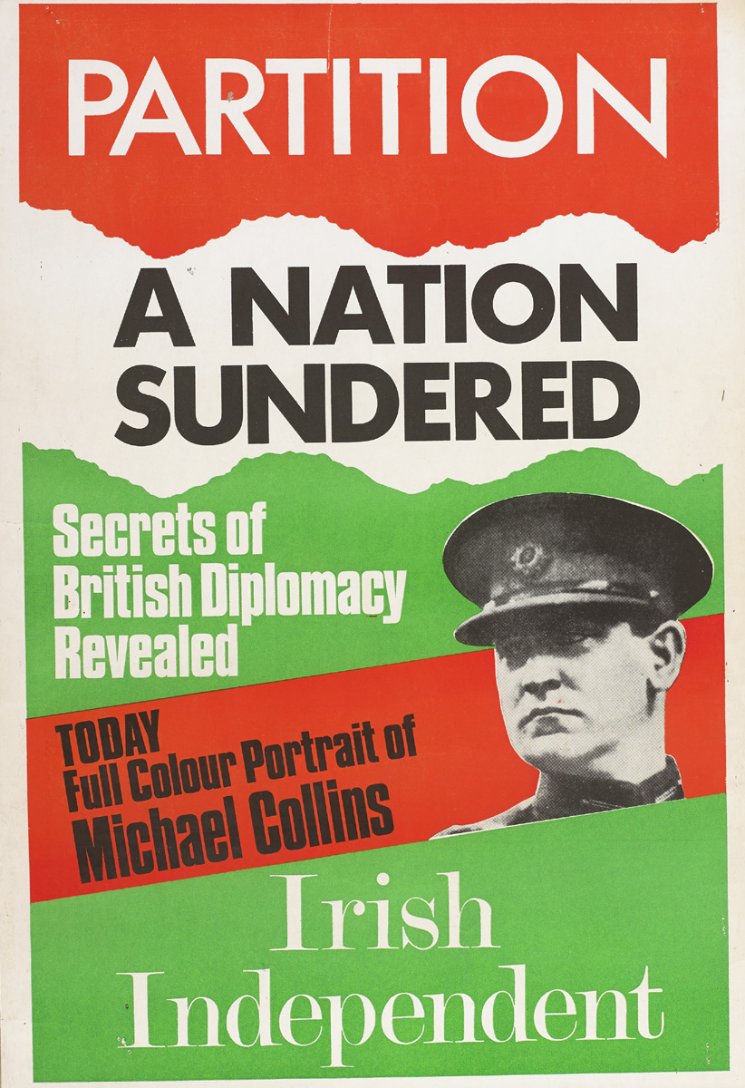 Partition, Michael Collins promotional poster for the Irish Independent at Whyte's Auctions