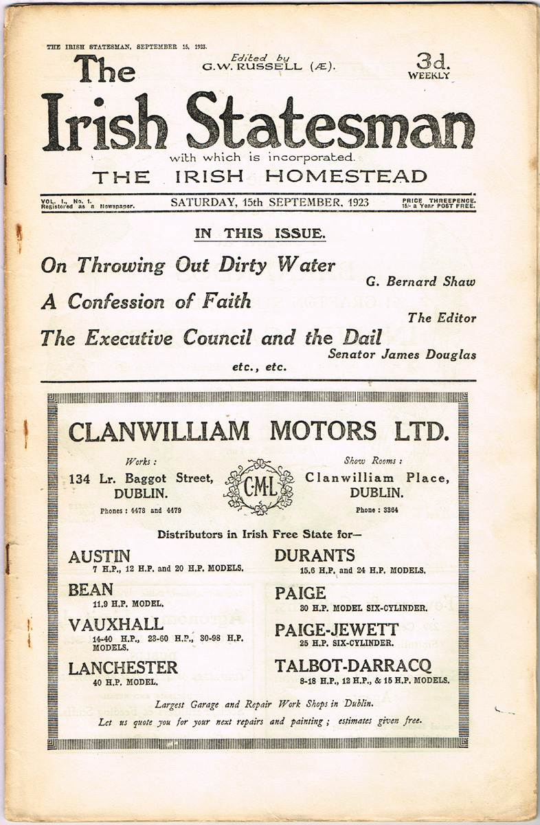 1923-1924. The Irish Statesman, almost complete collection. (68) at Whyte's Auctions