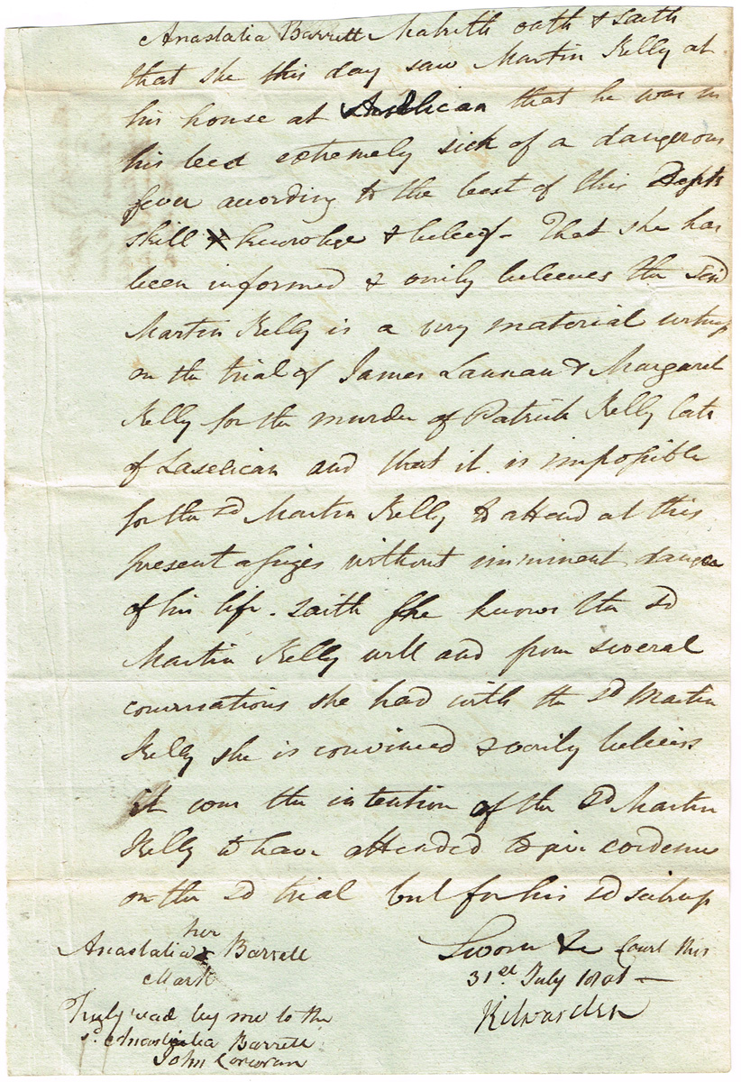 1801 & 1815 Two witness statements, one signed by Lord Norbury and one by Lord Kilwarden. at Whyte's Auctions
